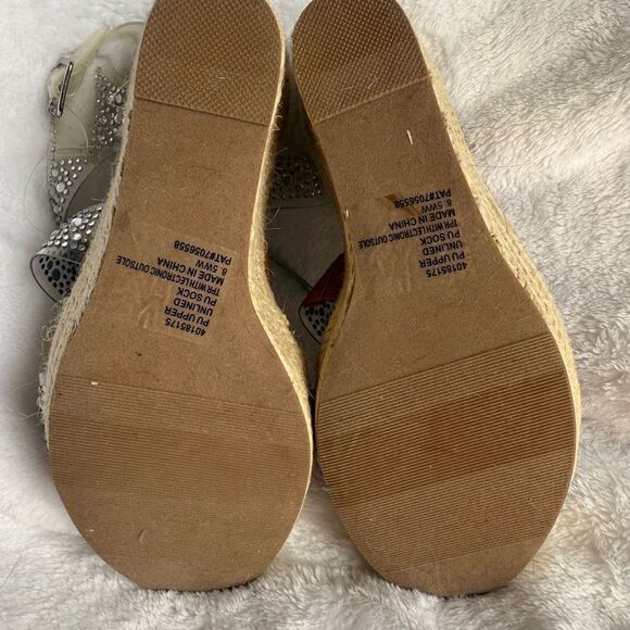 Torrid Silver Metallic Wedge Sandals with Espadrille Heel - Picture 5 of 5